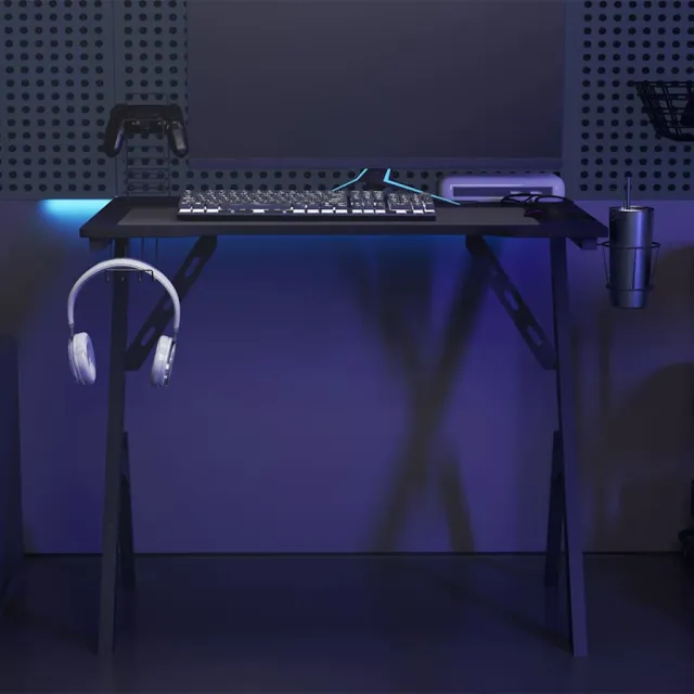 vidaXL Gamingbureau met Y-vormige poten 90x60x75 cm zwart, foto 2