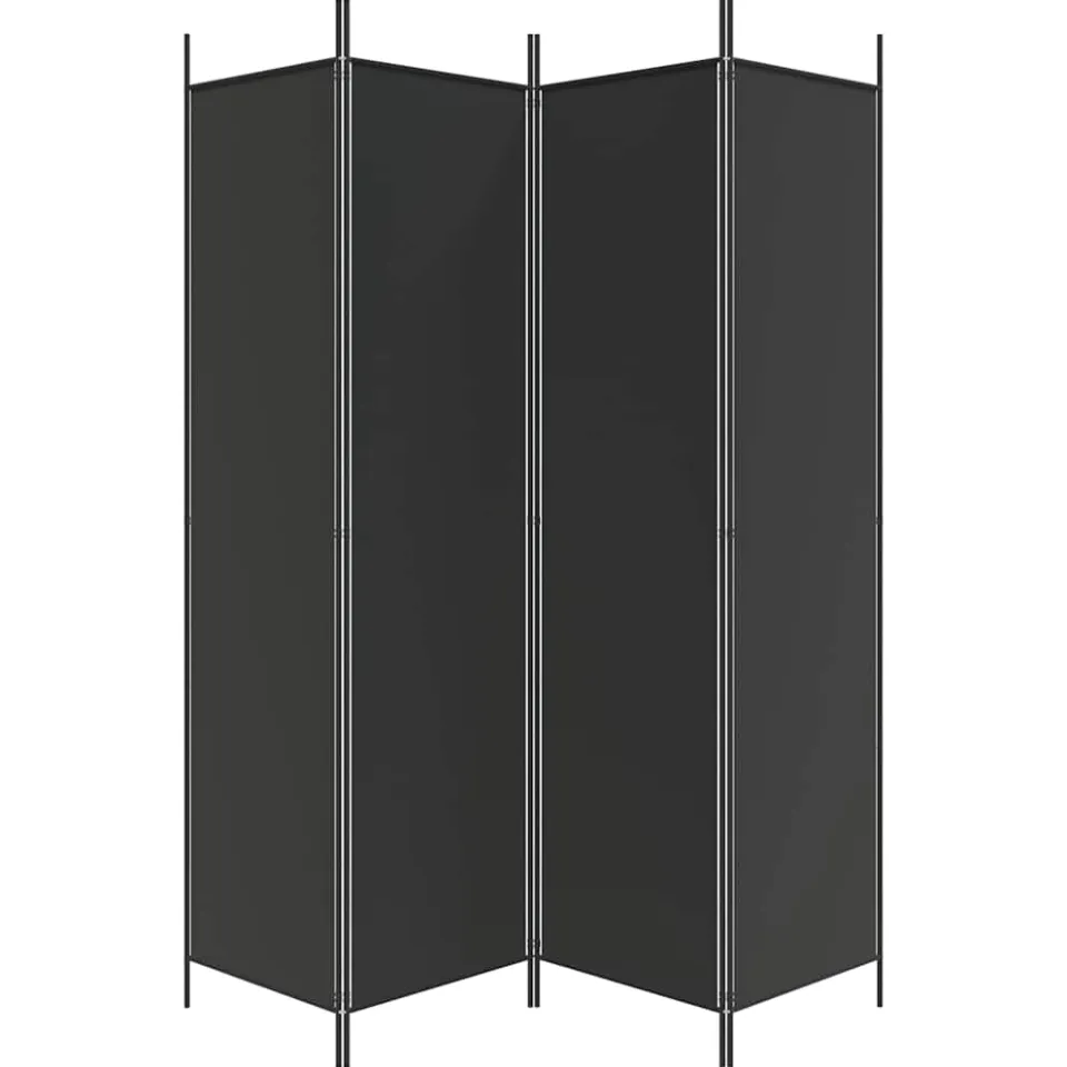 vidaXL Kamerscherm met 4 panelen 200x200 cm stof zwart, foto 5