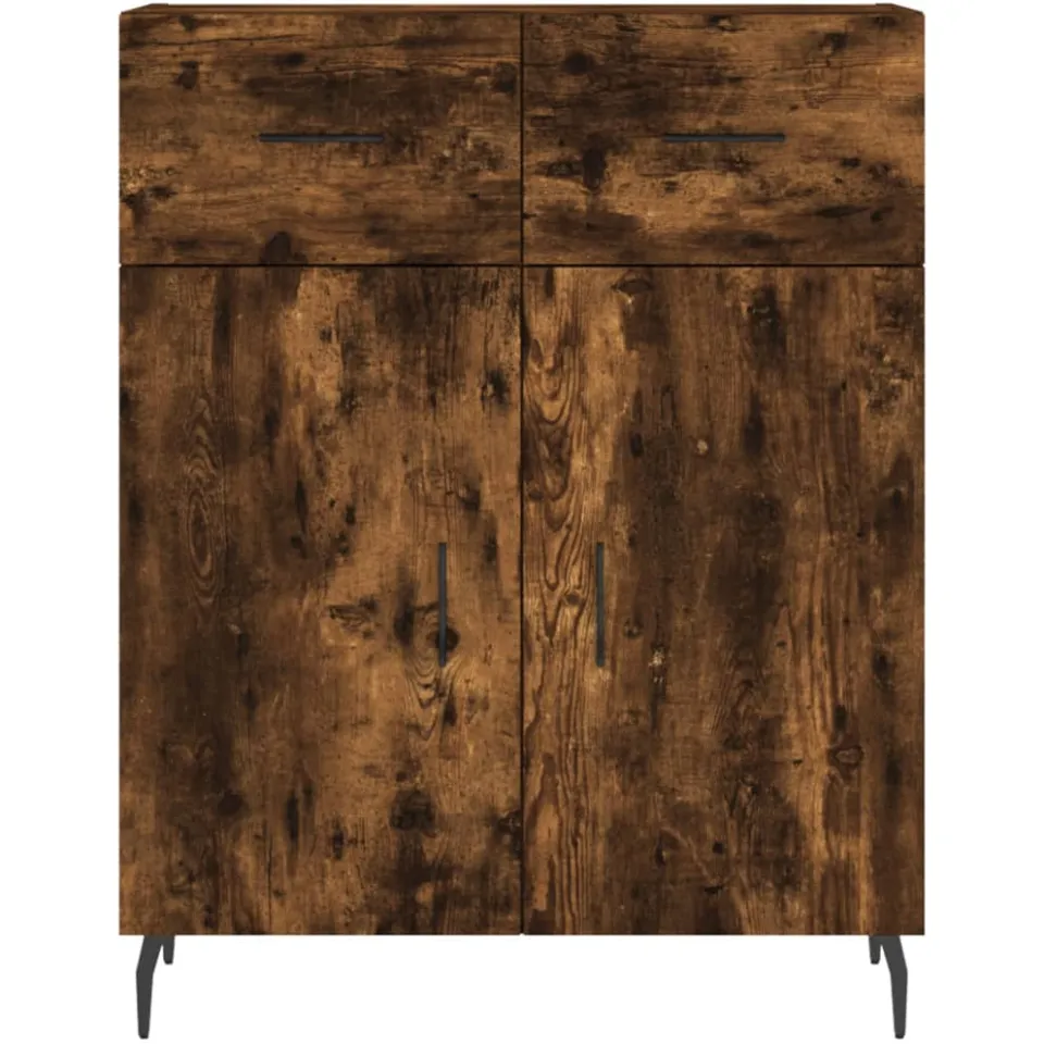 vidaXL Dressoir 69,5x34x90 cm bewerkt hout gerookt eikenkleurig, foto 4