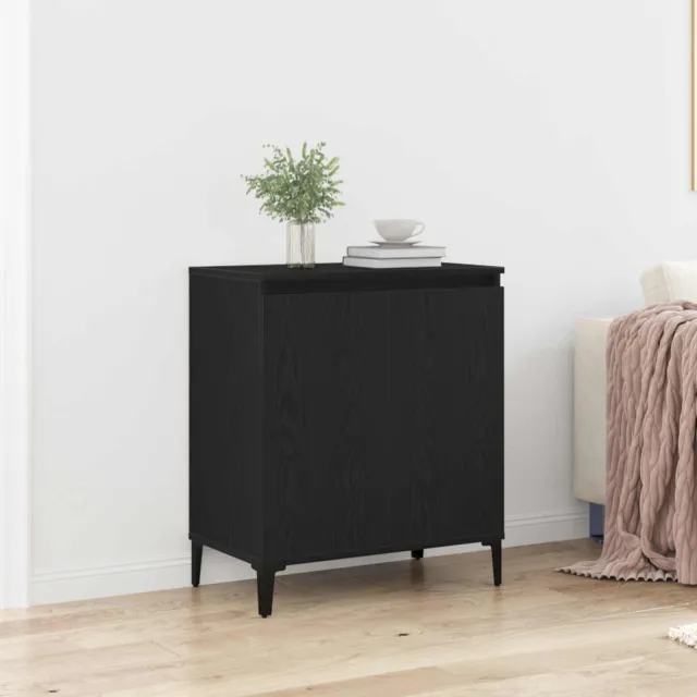 vidaXL Dressoir Zwart Eiken 60 x 35 x 70 cm Bewerkt hout, foto 2