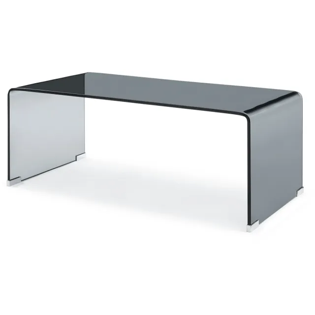 Salontafel Väsas gehard glas 90x90x35 cm grijs [en.casa]
