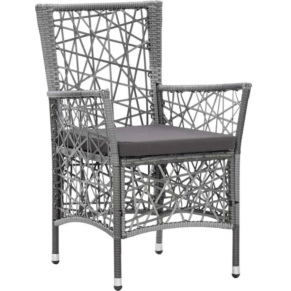 vidaXL 7-delige Tuinset poly rattan grijs, foto 4