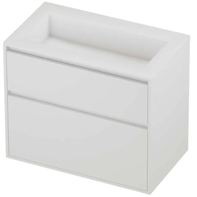 Proline Aristo Badmeubelset Polystone Elegant 80x46x67 cm Glans Wit Mat White Mat Wit