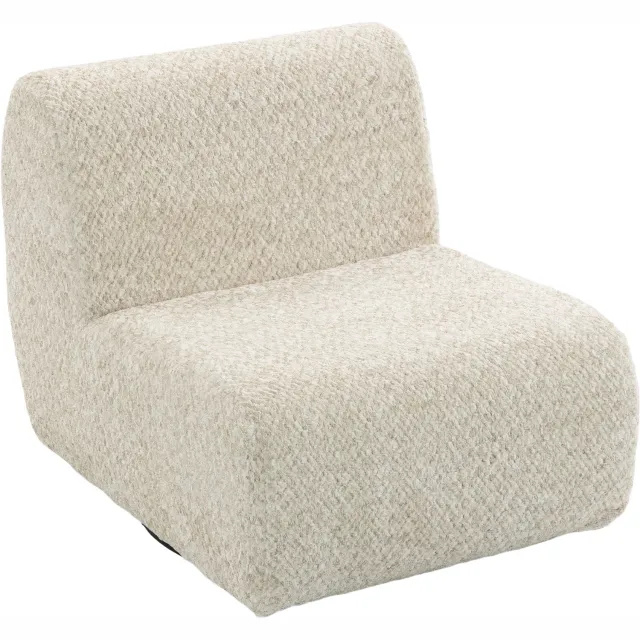 MUVANO Fauteuil Pivotant 360° - Fauteuil en Chenille Beige - Chaise Confortable pour Salon - Mobilité Fluide - 70 cm - Design Ouvert - Relaxatiehoek