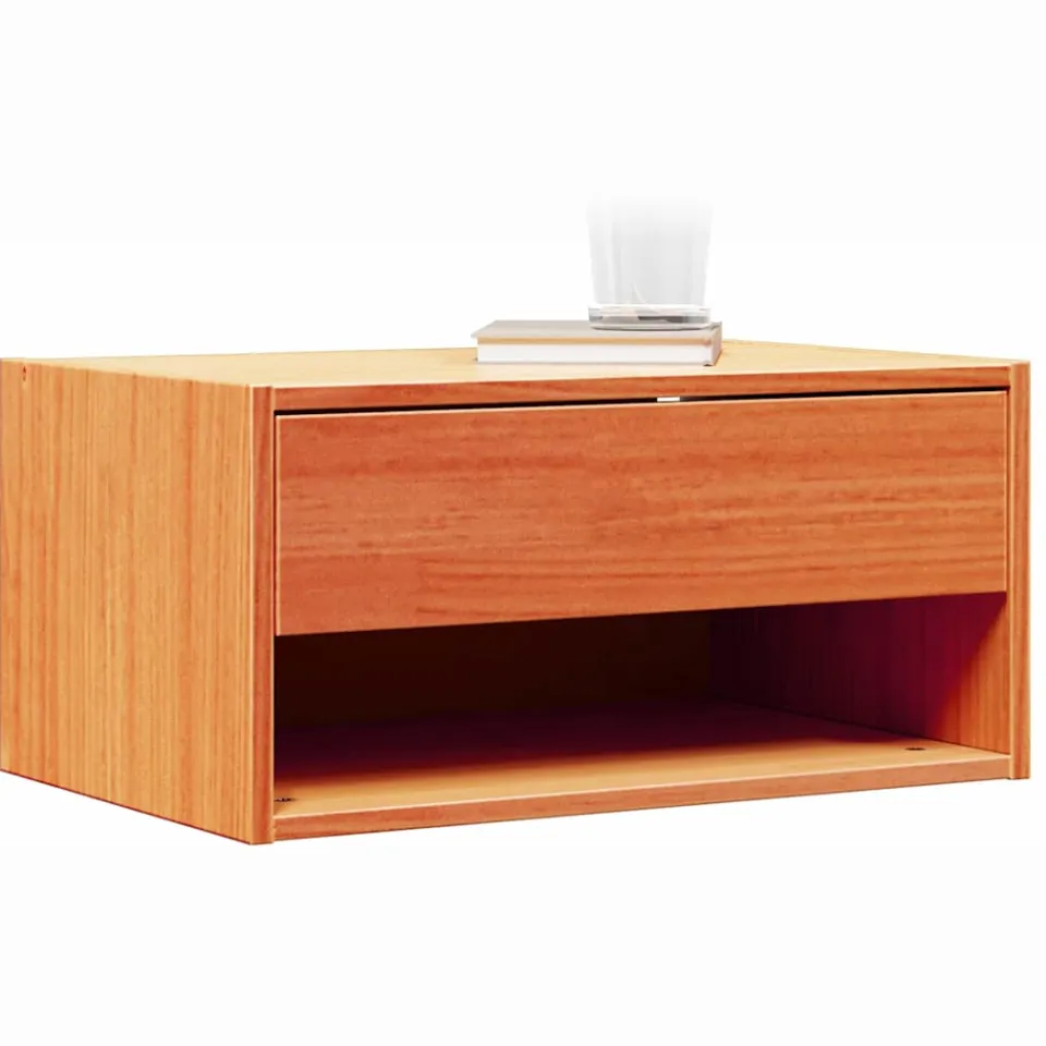 vidaXL Nachtkastje Wasbruin 50 x 32,5 x 24 cm Massief grenenhout