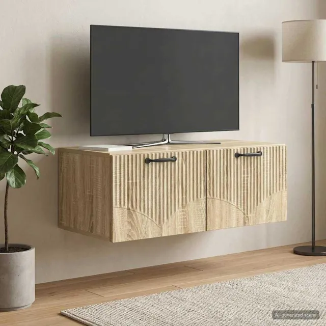 vidaXL Wandbeugel TV-kast Sonoma Eiken 78,5 x 41 x 30 cm Bewerkt hout Bruin