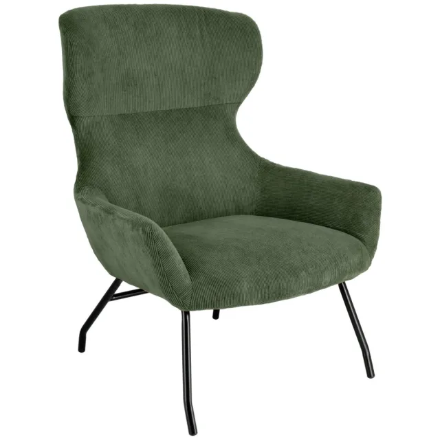 Vega Oorfauteuil Malin; 75x77x103 cm (BxDxH); zitting groen, frame zwart