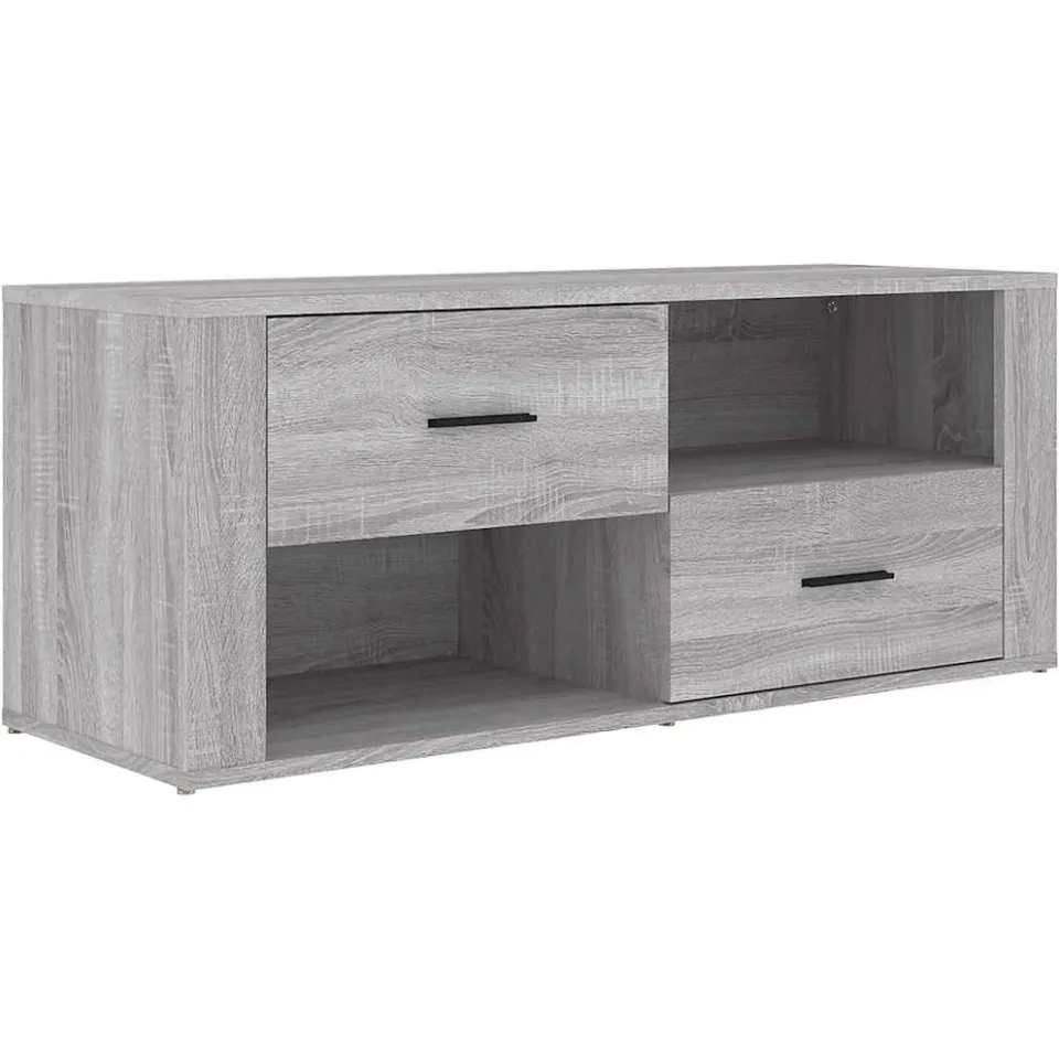 vidaXL Tv-meubel 100x35x40 cm bewerkt hout grijs sonoma eikenkleurig