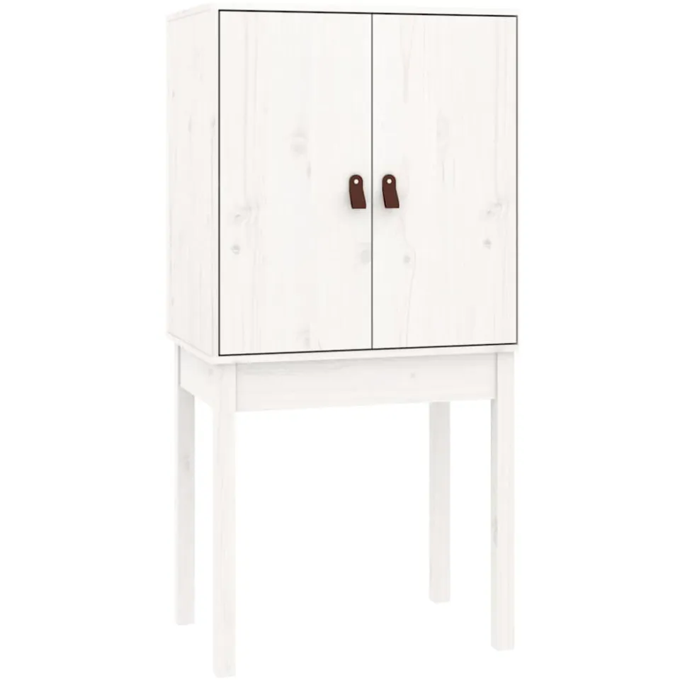 vidaXL Hoge kast 60x40x120 cm massief grenenhout wit, foto 3