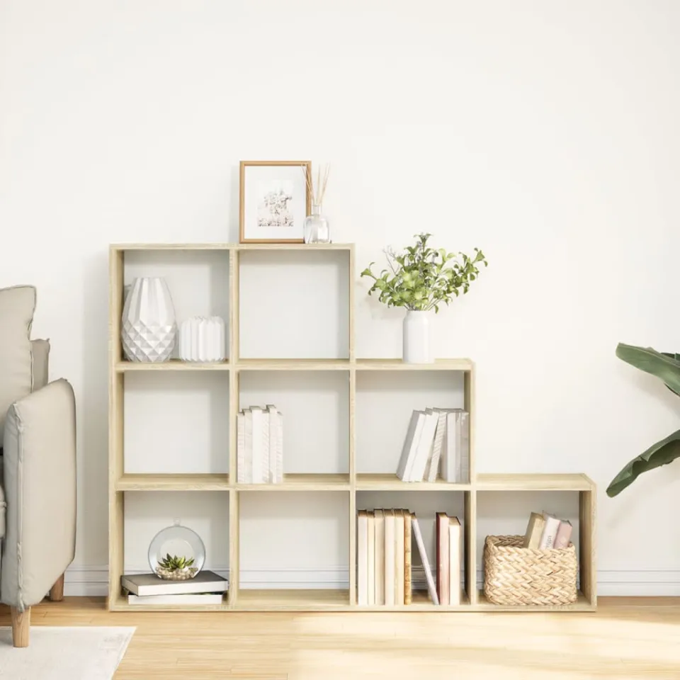 vidaXL Kamerscherm / boekenkast 137,5x29x103,5 cm hout sonoma eiken, foto 3