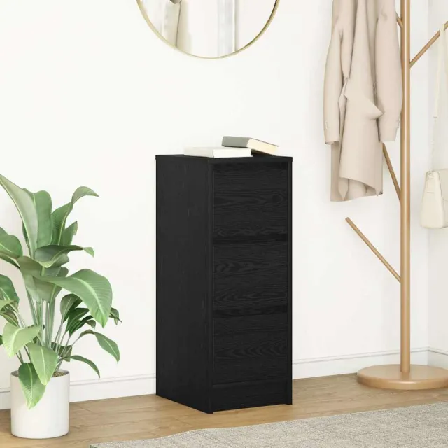 vidaXL Dressoir 29,5x34x76 cm spaanplaat zwart eikenkleurig, foto 2