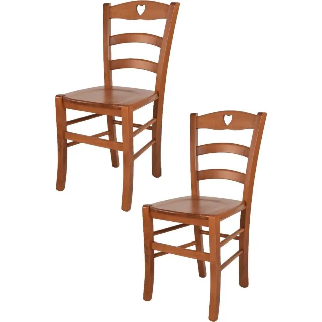t m c s Tommychairs Cuore - Eetkamerstoelen - Set van 2 - Kersenhout