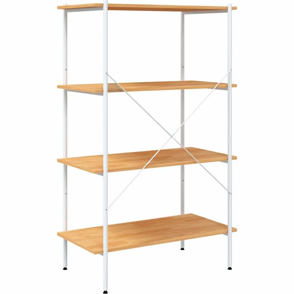 vidaXL Opbergrek 4-laags 80x40x130 cm wit en eikenkleurig, foto 4