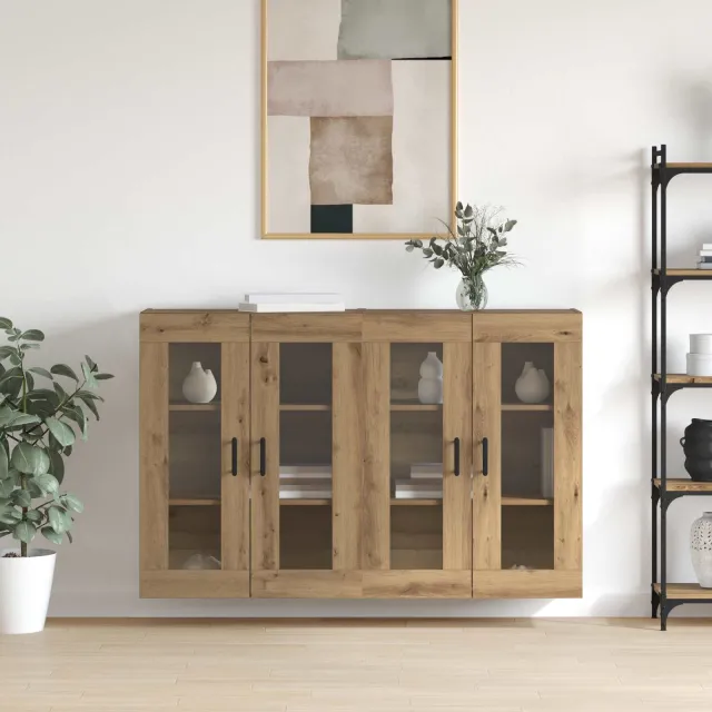 vidaXL Wandgemonteerde Kasten 2 st artisanaal eikenkleurig, foto 2