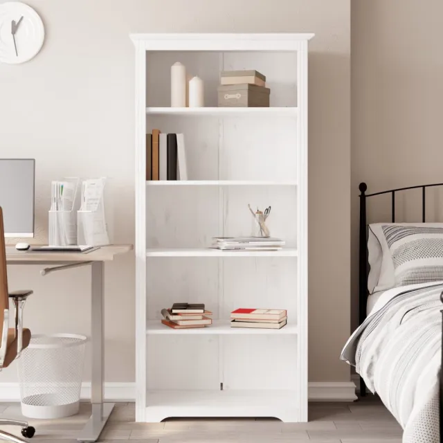 vidaXL Boekenkast 5-laags BODO 82x40x173 cm massief grenenhout wit, foto 2
