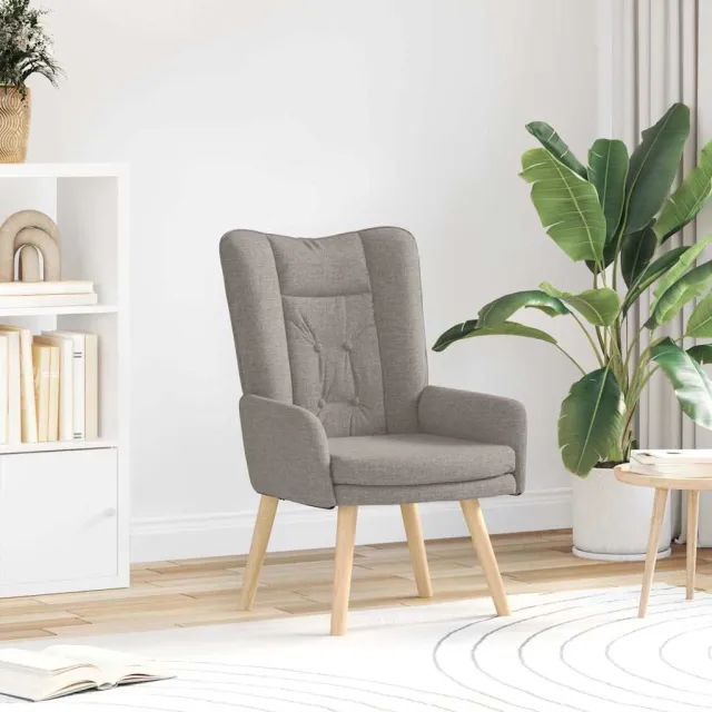 vidaXL Fauteuil Taupe Stof en multiplex