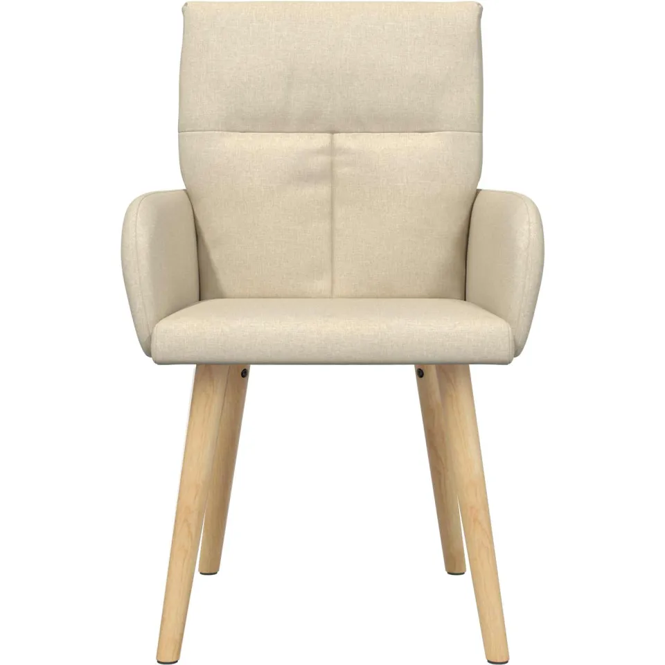 vidaXL Eettafelstoelen 4 st Stof Crèmekleurig 60 x 56 x 93 cm