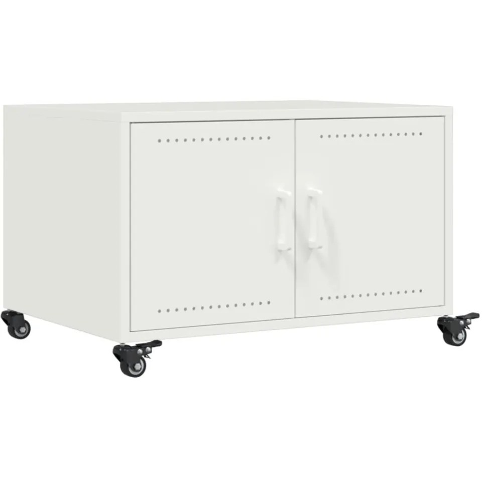 vidaXL Salontafel 68x50x43,5 cm staal wit