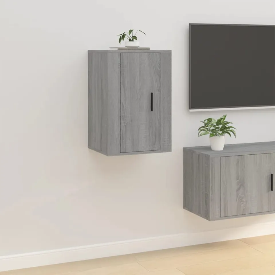 vidaXL Tv-wandmeubels 2 st 40x34,5x60 cm grijs sonoma eikenkleurig, foto 4