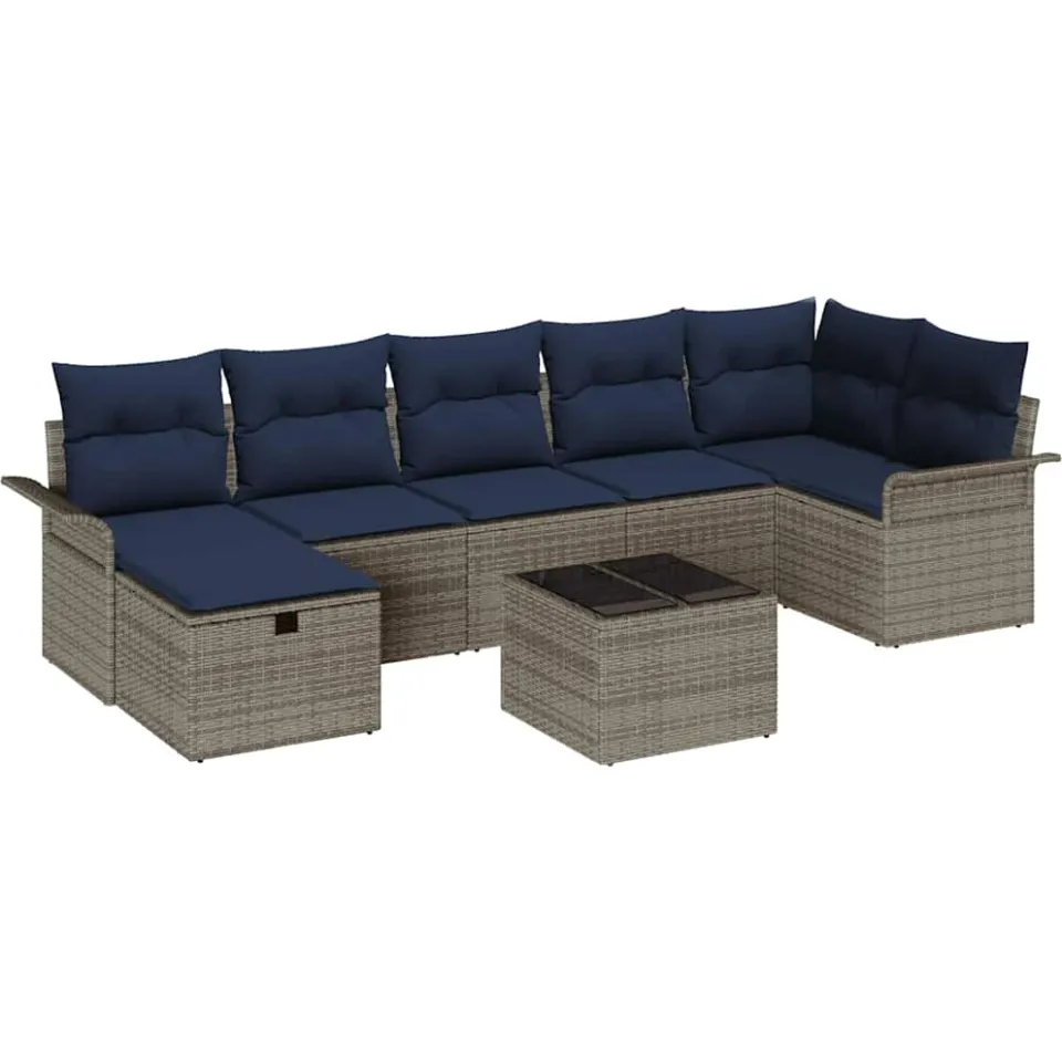 vidaXL Tuin Sofa Set 8 st Poly riet beige, foto 4