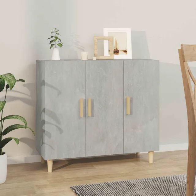vidaXL Dressoir 90x34x80 cm bewerkt hout betongrijs grijs, foto 2