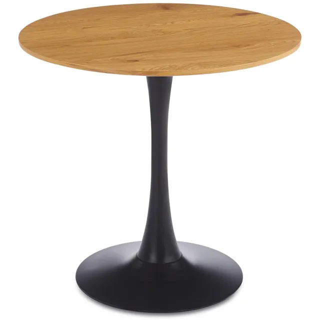 IDIMEX Eettafel LOIRE, rond, 80 cm, met tafelblad van MDF - eikenlook bruin