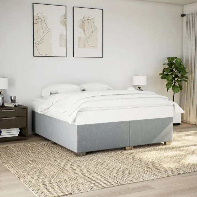 vidaXL Bedframe zonder matras stof lichtgrijs 180x200 cm grijs