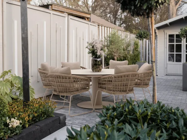 Intenso Furniture Intenso Trofarello/La Fonte ø150cm dining tuinset 7-delig bruin, foto 2