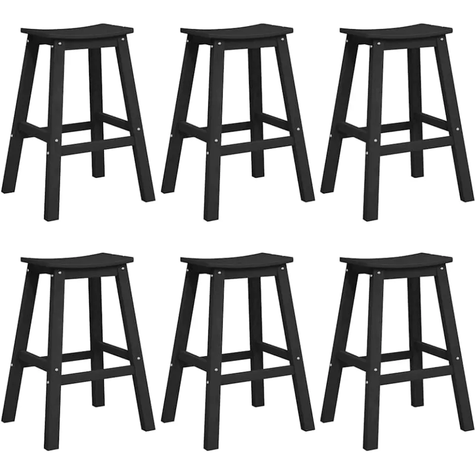 vidaXL Tuin Bar Set 6 st Zwart HDPE