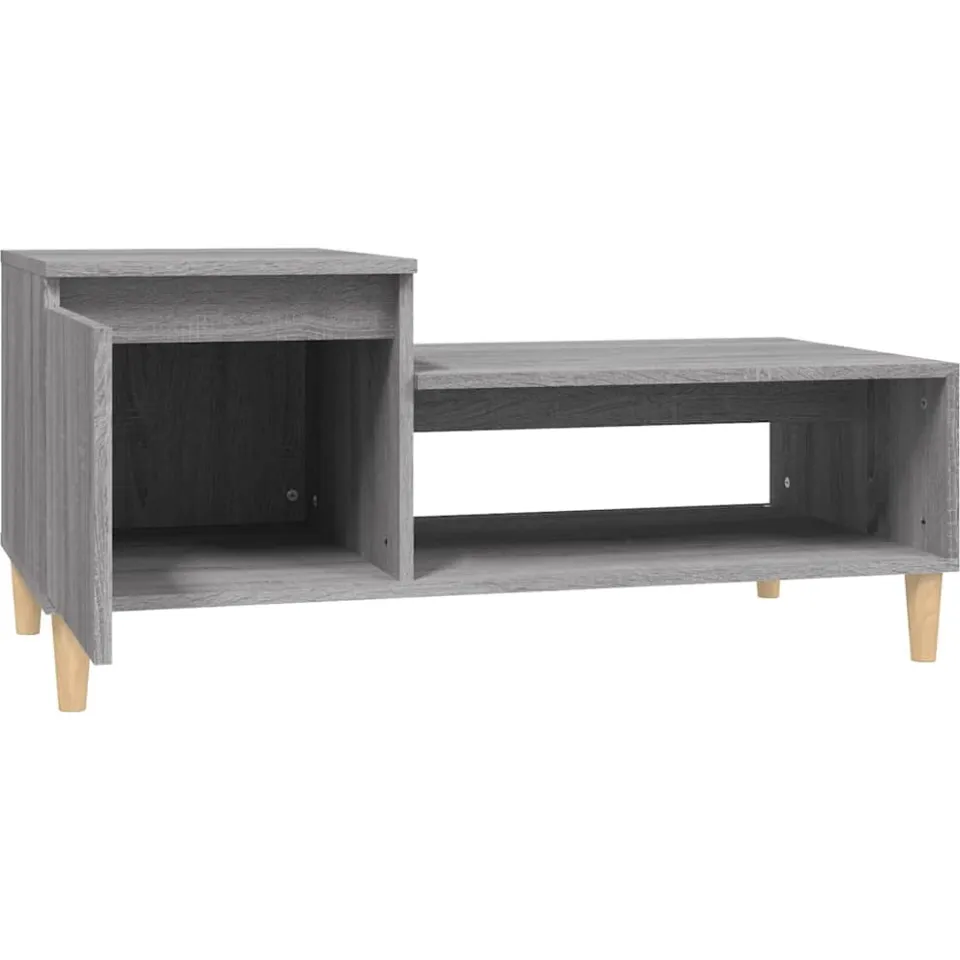 vidaXL Salontafel 100x50x45 cm bewerkt hout grijs sonoma, foto 4