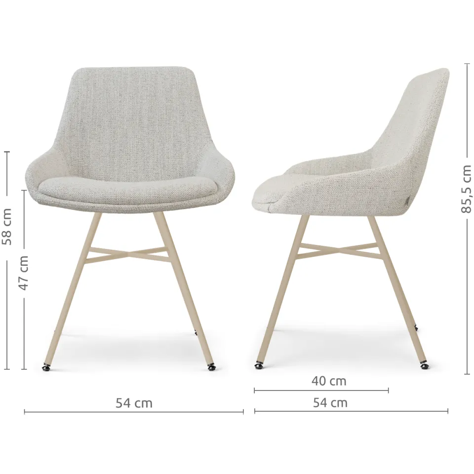 Nolon Noa-Isa eetkamerstoel beige gemêleerd - beige onderstel, foto 2