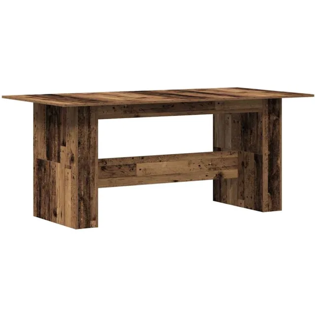 vidaXL Eettafel - 180x90x76 - cm - bewerkt - hout - oud - houtkleurig oud hout