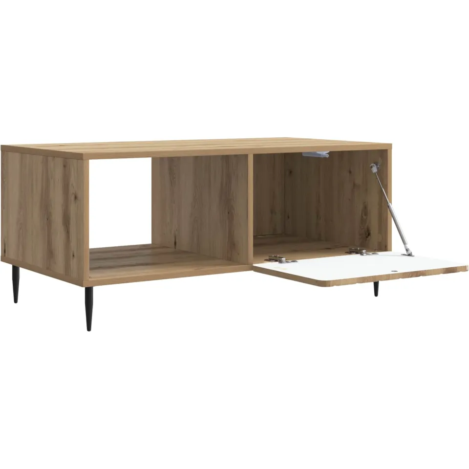 vidaXL Salontafel Artisanaal eiken 90 x 50 x 40 cm Bewerkt hout, foto 3