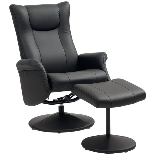 ZYLARO Relaxfauteuil met Voetenbank - Directiestoel - Fauteuil - Moderne Relaxstoel - Kantelbaar tot 130° - Verstelbare Rugleuning - in 360° Draaibaar - tot 150 kg - Relaxstoel - Ligstoel - TV Stoel - Loungestoel - Leesstoel - Zwart