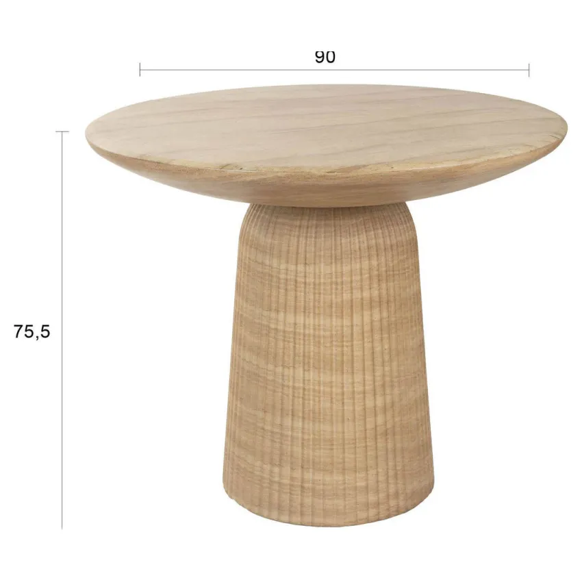 Dutchbone eetkamertafel Brison Eettafel Natuursteen look (90x90 cm) Grijs, foto 2