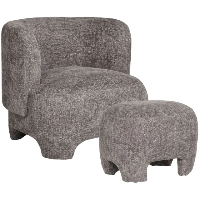 House Nordic Fauteuil Nazare - Grijs Stof - 79x77x72cm