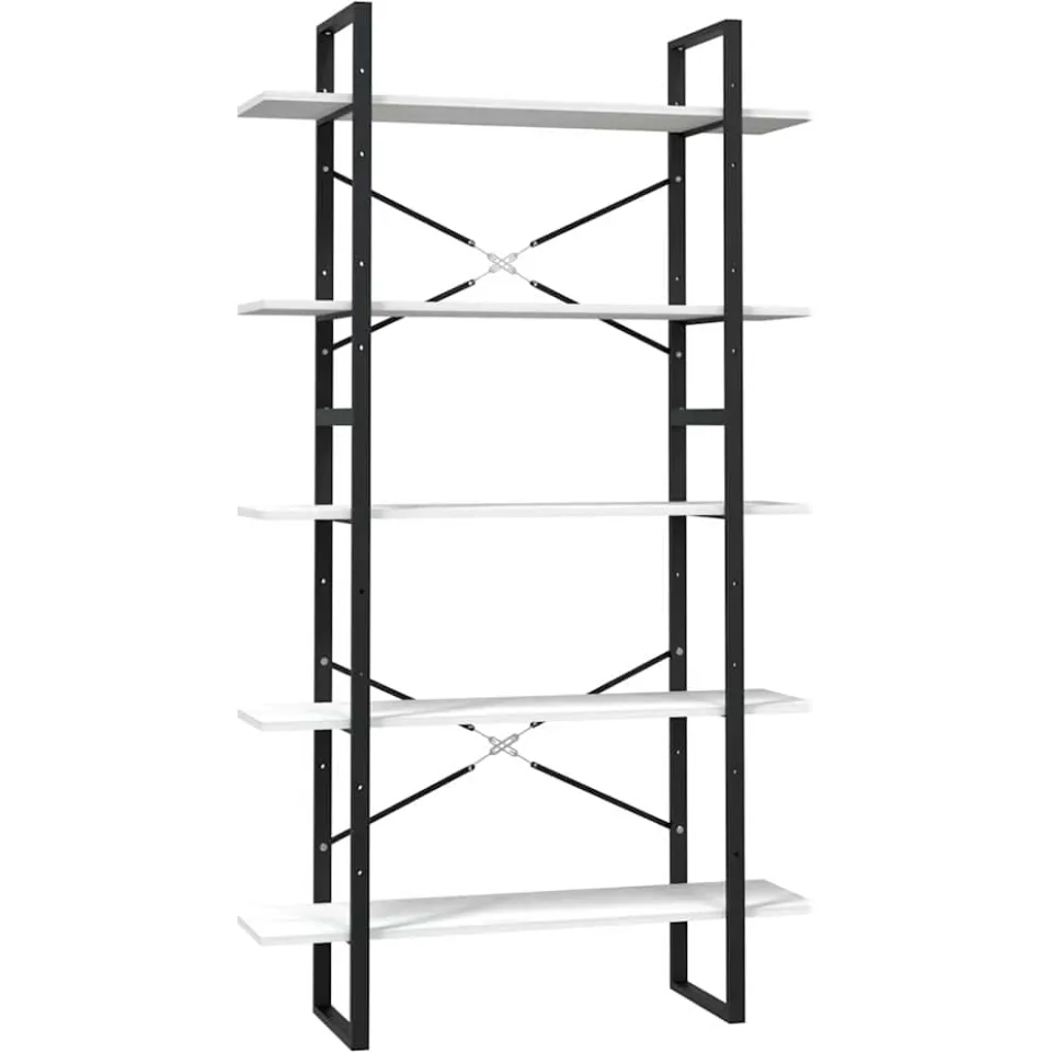 vidaXL Boekenkast met 5 schappen 100x30x175 cm grenenhout wit