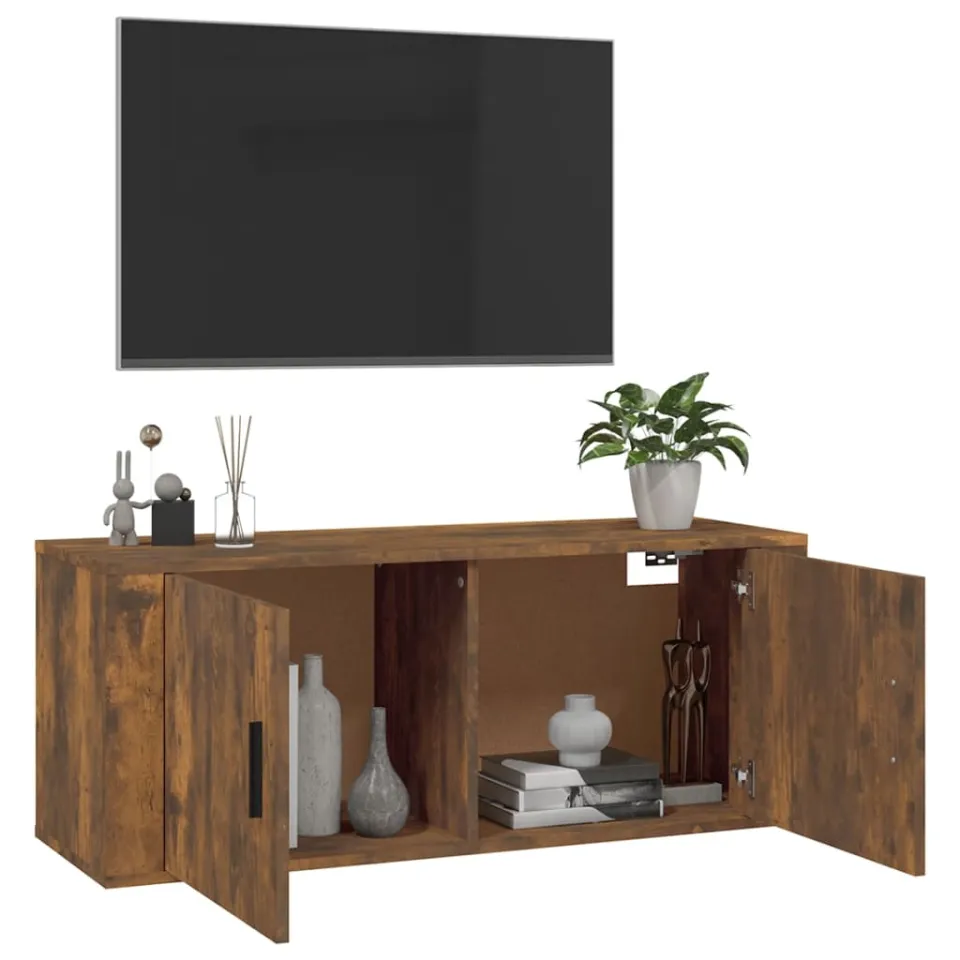 vidaXL Tv-wandmeubel 100x34,5x40 cm gerookt eikenkleurig, foto 4