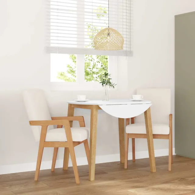 vidaXL Eetkamerstoelen met kussens 2 stuks massief hout rubber Bruin