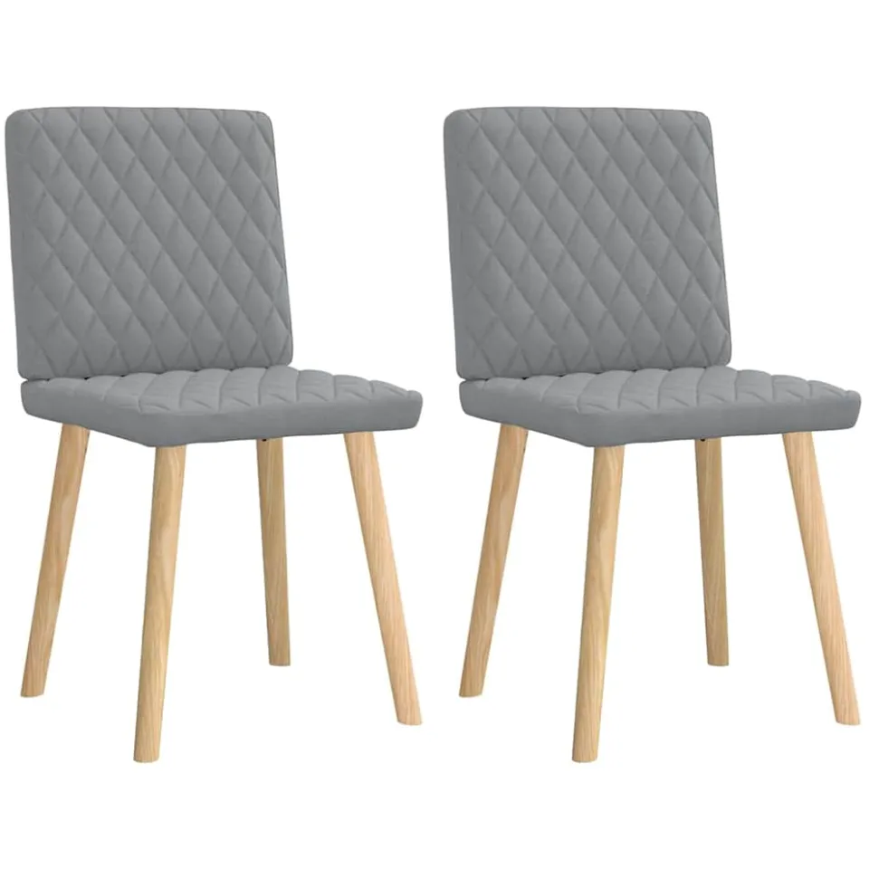 vidaXL Eetkamerstoelen 2 st stof lichtgrijs grijs, foto 3