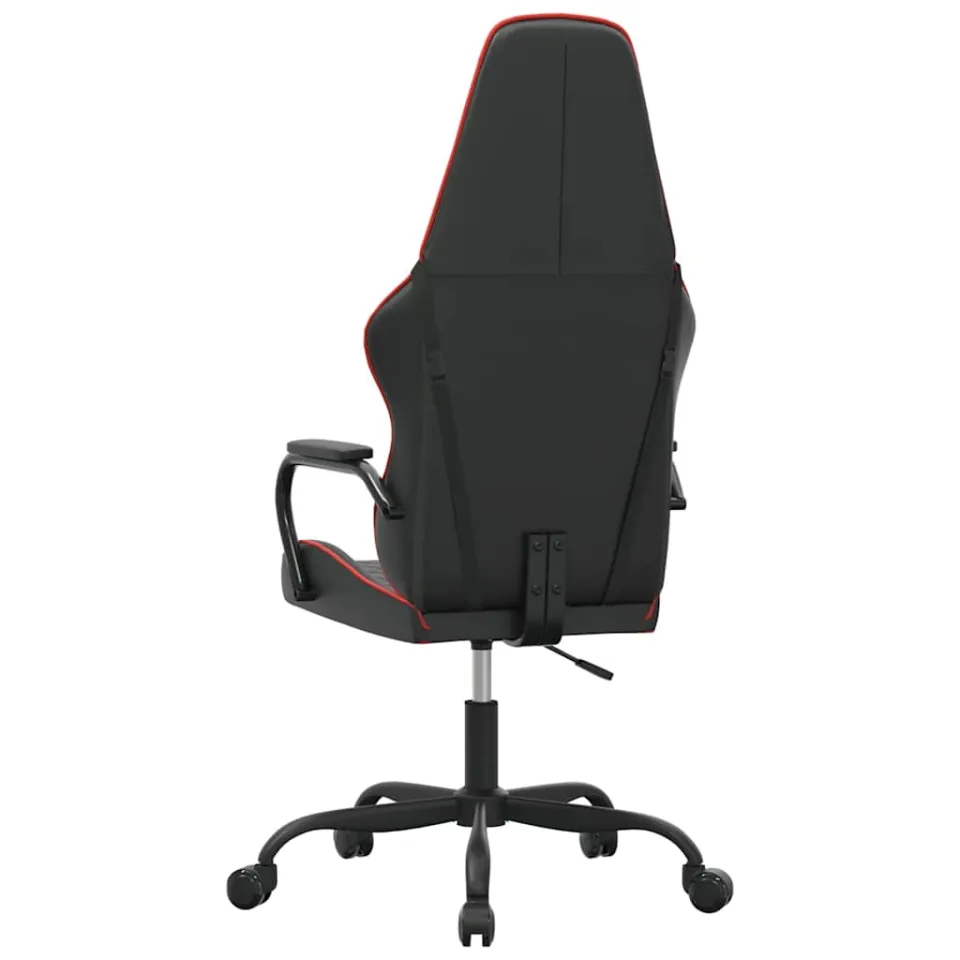 vidaXL Massage gamestoel kunstleer zwart en rood, foto 3
