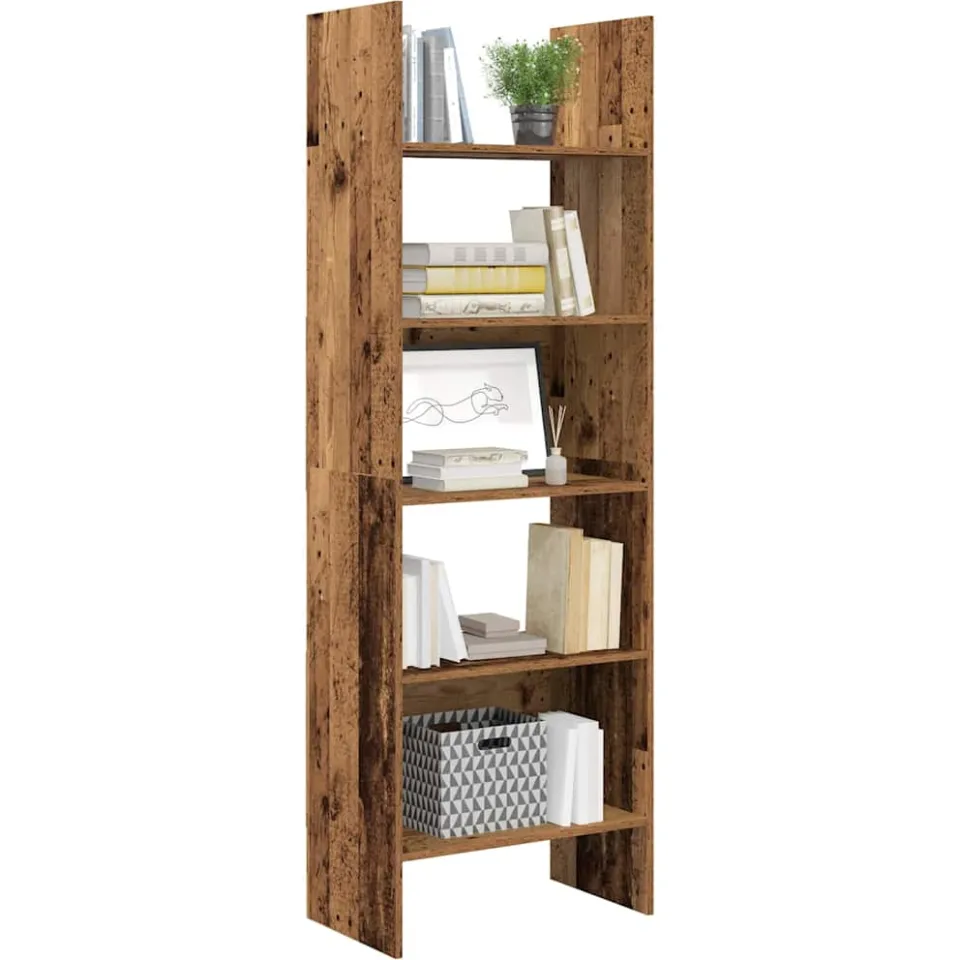 vidaXL Boekenkast 5-laags 60 x 35 x 180 cm Bewerkt hout Oudhout Bruin
