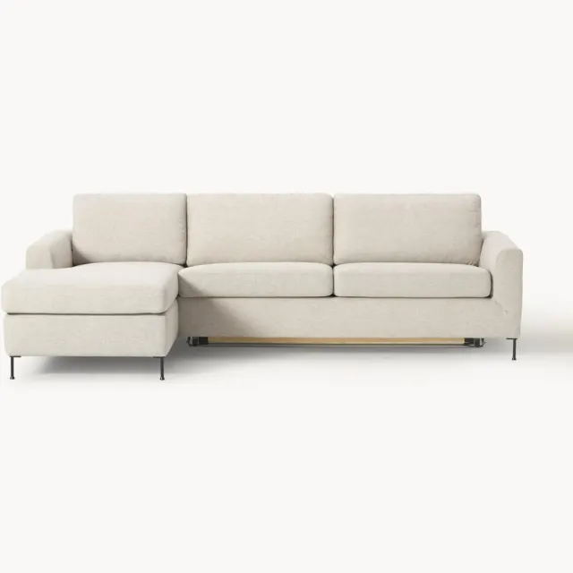 Westwing Collection Slaapbank Cucita (3-zits) met matras Beige