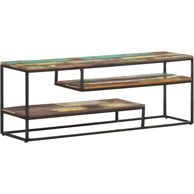 vidaXL Tv-meubel 130x30x45 cm massief gerecycled hout Bruin