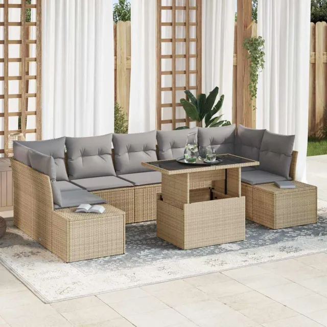 vidaXL Tuin Sofa Set 8 st Beige en Licht Grijs