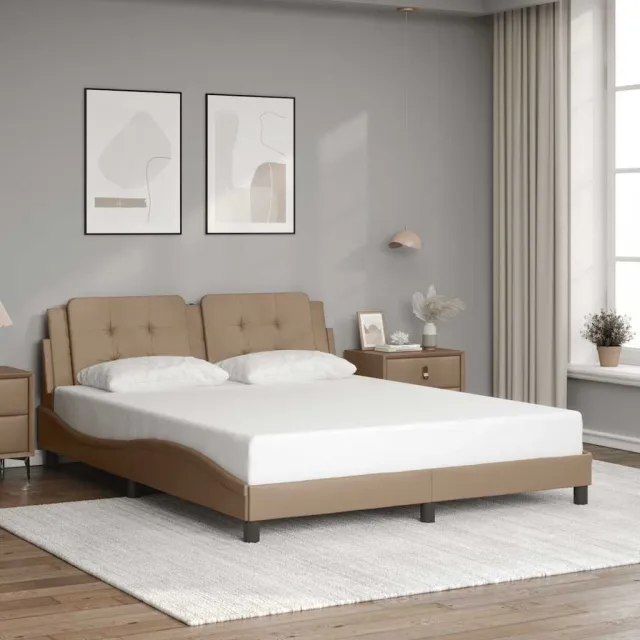 vidaXL Bedframe zonder matras "Zadar" cappuccinokleurig 160x200 cm Bruin