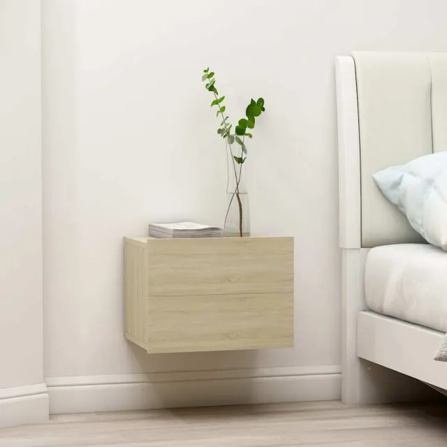 vidaXL Nachtkastjes 2 st 40x30x30 cm bewerkt hout sonoma eikenkleurig Beige