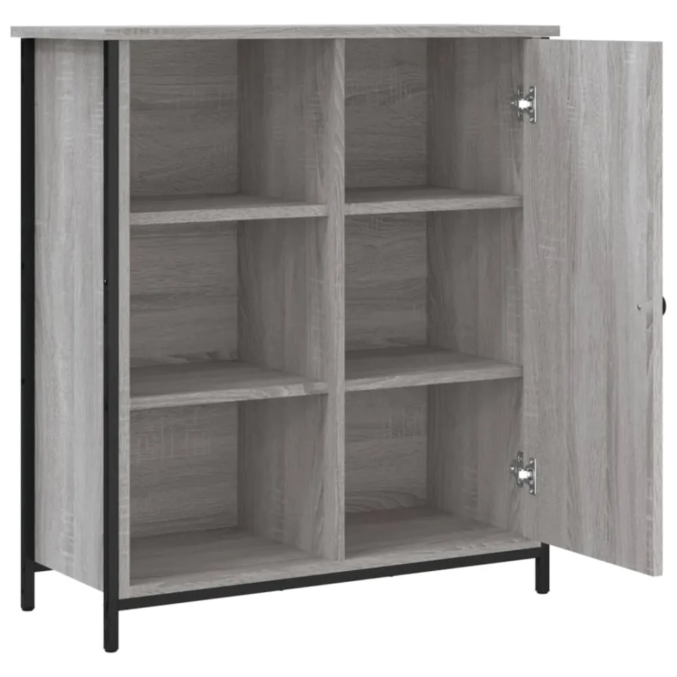 vidaXL Dressoir 70x30x80 cm bewerkt hout grijs sonoma, foto 2