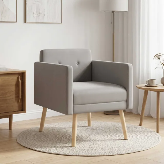 vidaXL Accentstoel Lichtgrijs fluweel