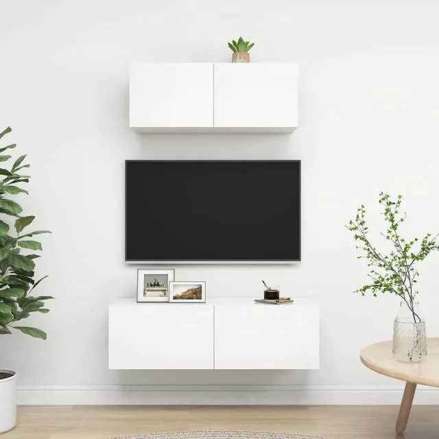 vidaXL 2-delige Tv-meubelset bewerkt hout wit, foto 2